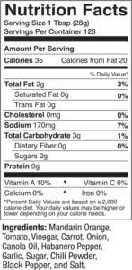 Buffalo Wing Sauce - Nutrition Facts