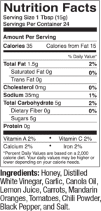 Honey Garlic Sauce- Nutrition Facts