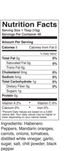 Slaughter Sauce - Nutrition Facts