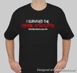 Zombie T-Shirt | I Survived the Zombie Apocalypse | Mens