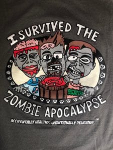 Cartoon zombie Apocalypse Shirt close-up