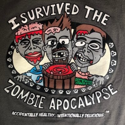 Cartoon zombie Apocalypse Shirt close-up