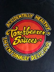 Classic Torchbearer Sauces Logo Shirt close-up