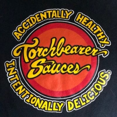 Classic Torchbearer Sauces Logo Shirt close-up